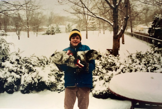Douglas Brinkley Kid Young Dog Snow
