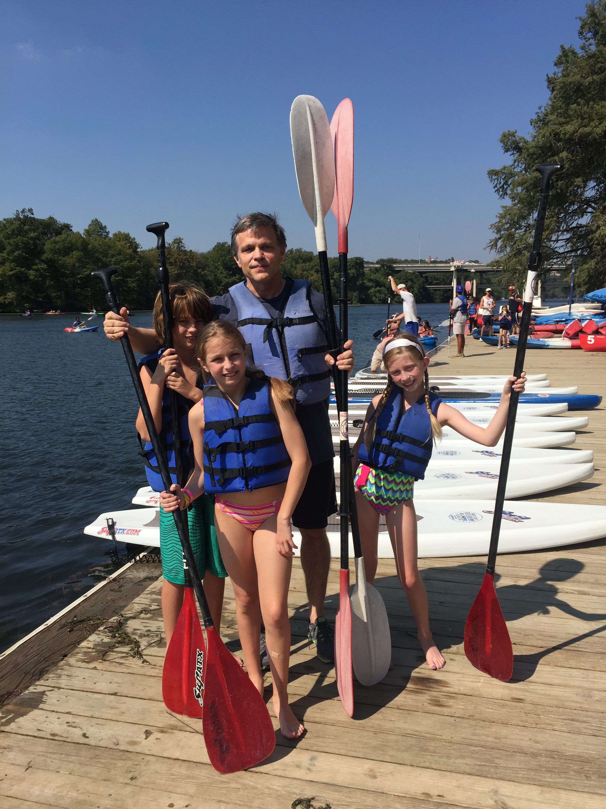 Douglas Brinkley and his kids kayaking